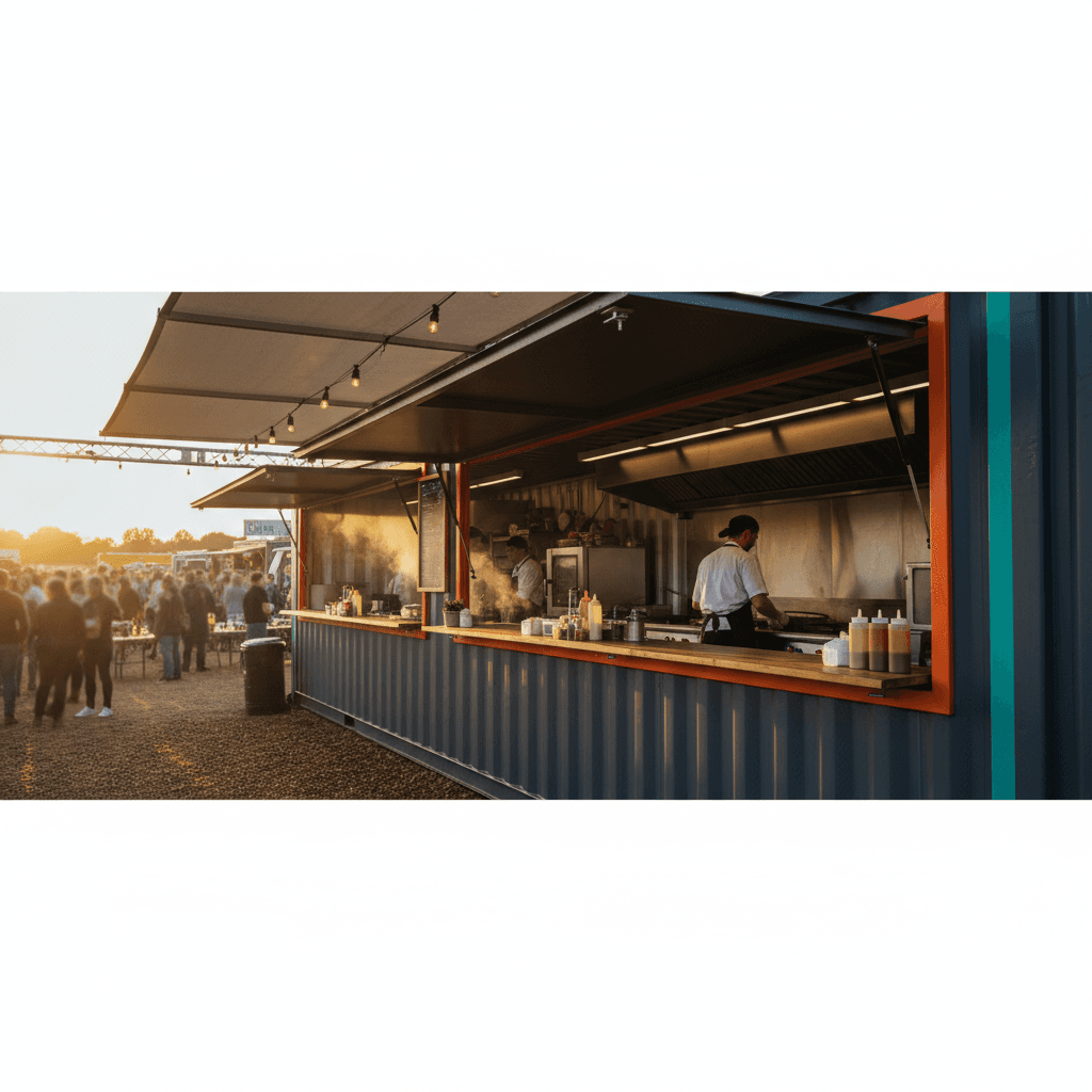 Shipping container kitchen exterior view